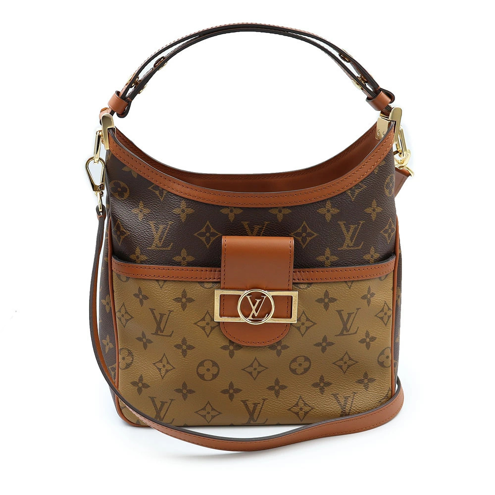 LOUIS VUITTON Hobo Dauphine Monogram Reverse Brown Crossbody